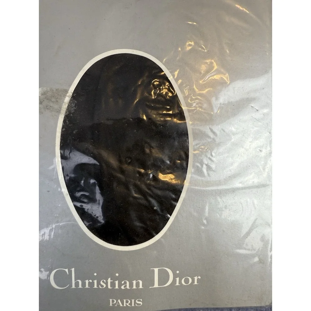 VTG Christian Dior Bas‎ Collants 17 DTEX Pantyhose Size 9 Brown/ Black